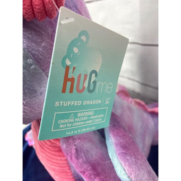 Hug Me Large Pink &‎ Purple Tie Dye Stuffed Dragon Plush - Picture 5 of 7